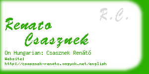 renato csasznek business card
